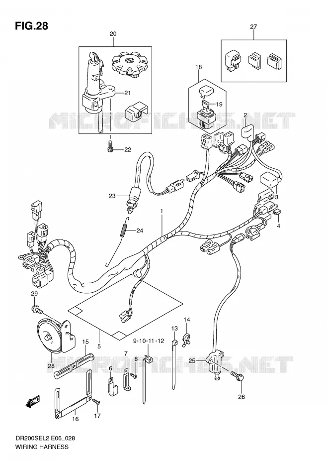 FAISCEAU ELECTRIQUE (DR200SEL2 E06) Suzuki MOTO 200 DR 2012  DR200SEL2(E06)