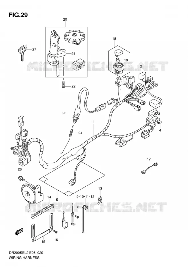 FAISCEAU ELECTRIQUE (DR200SEL2 E24) Suzuki MOTO 200 DR 2012  DR200SEL2(E06)