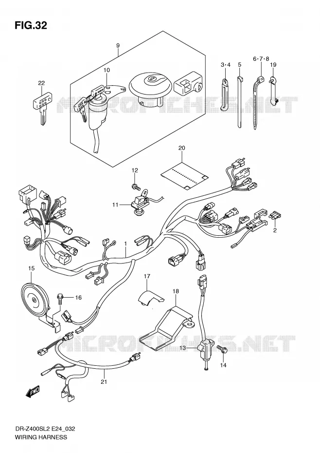 FAISCEAU ELECTRIQUE Suzuki MOTO 400 DR-Z 2012  DR-Z400SL2(E24)