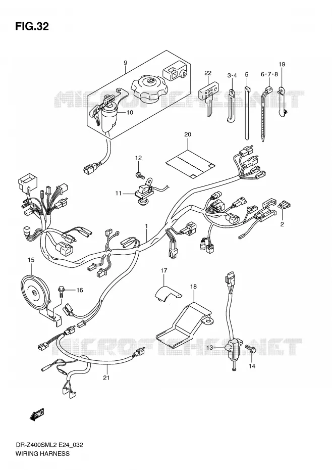 FAISCEAU ELECTRIQUE Suzuki MOTO 400 DR-Z 2012  DR-Z400SML2(E24)