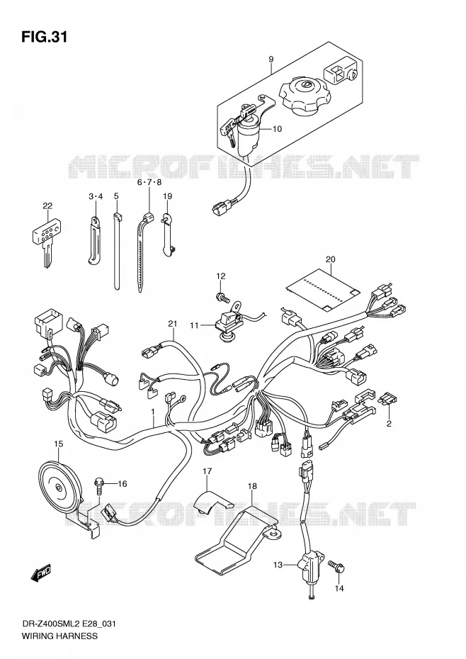 FAISCEAU ELECTRIQUE Suzuki MOTO 400 DR-Z 2012  DR-Z400SML2(E28)