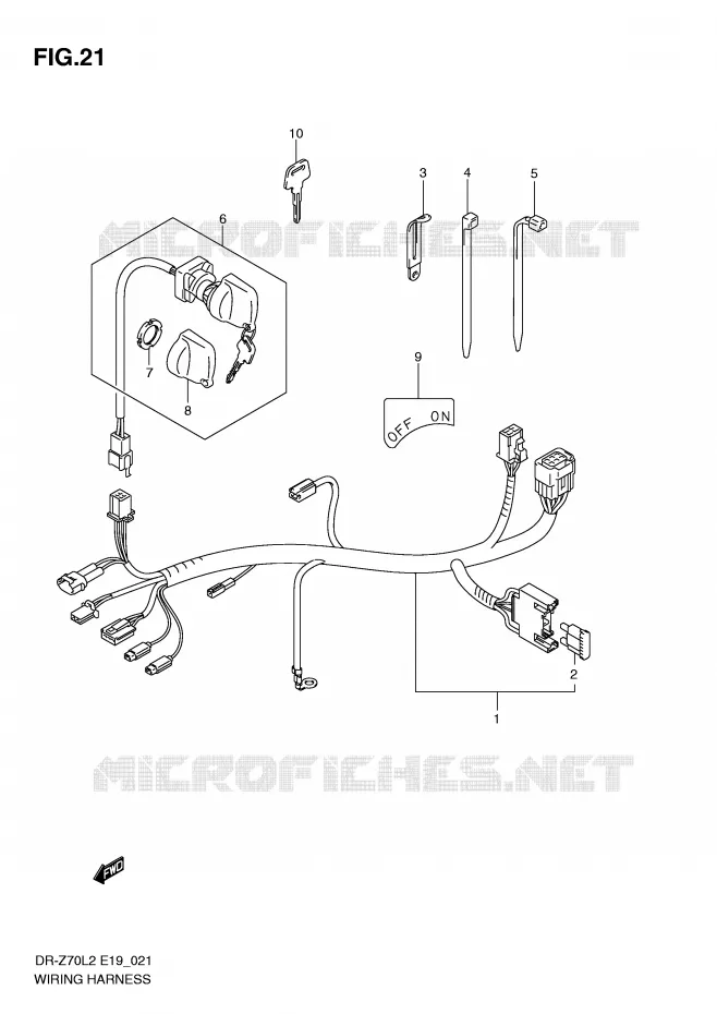 FAISCEAU ELECTRIQUE Suzuki MOTO 70 DR-Z 2012  DR-Z70L2(E19)