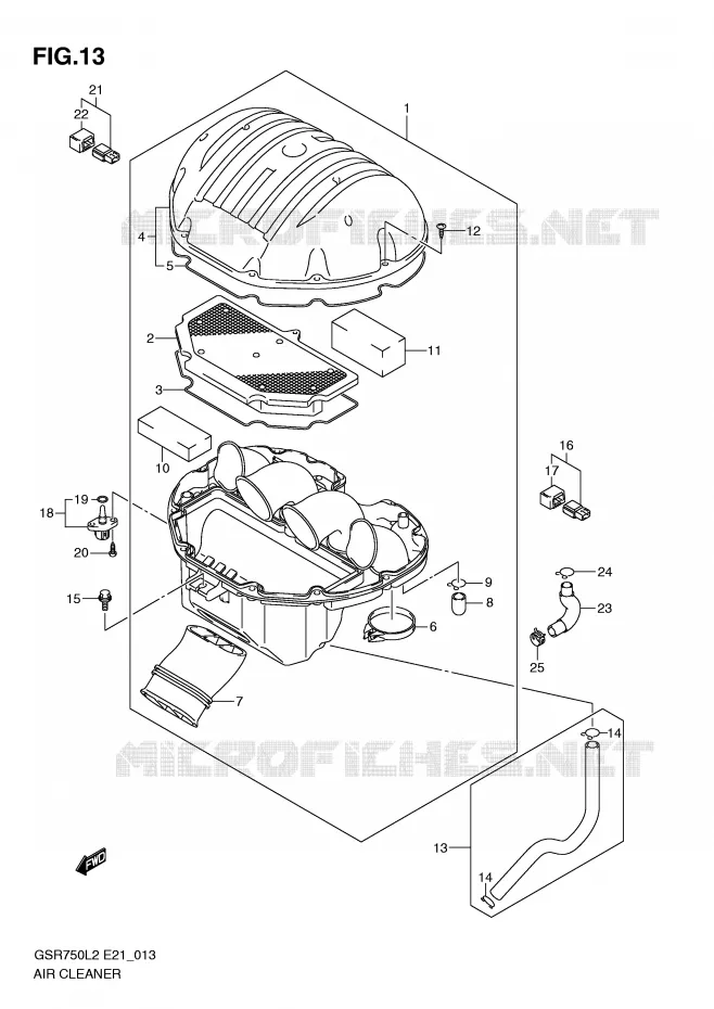 FILTRE A AIR Suzuki MOTO 750 GSR 2012  GSR750L2(E21)
