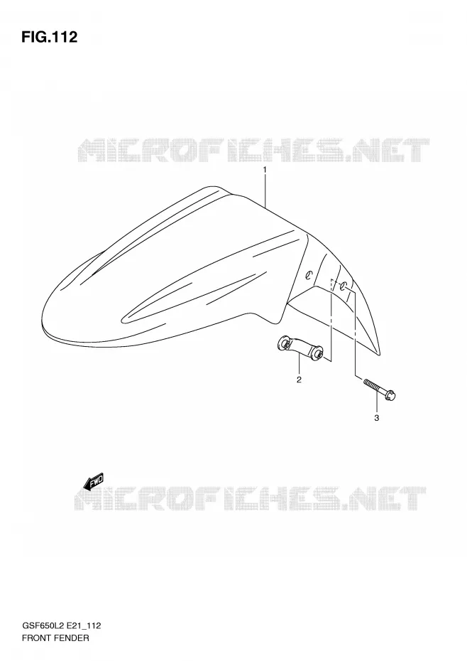 GARDE BOUE AVANT (GSF650UL2 E21) Suzuki MOTO 650 BANDIT 2013  GSF650SAL2(E21)