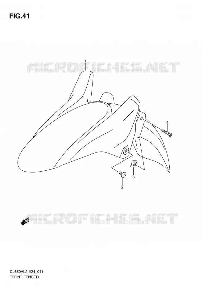 GARDE BOUE AVANT Suzuki MOTO 650 V-STROM 2012  DL650AL2(E24)