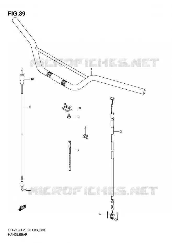GUIDON (DR-Z125LL2 E28) Suzuki MOTO 125 DR-Z 2012  DR-Z125L2(E28)