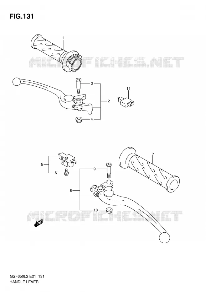 LEVIERS - POIGNEES (GSF650SL2 E21) Suzuki MOTO 650 BANDIT 2012  GSF650UAL2(E21)
