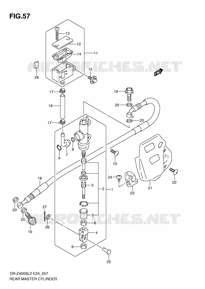 MAITRE CYLINDRE ARRIERE Suzuki MOTO 400 DR-Z 2012  DR-Z400SL2(E24)