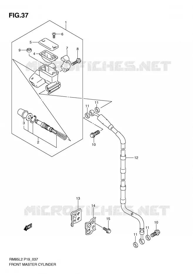 MAITRE CYLINDRE AVANT (RM85L2 P19) Suzuki MOTO 85 RM 2012  RM85L2(P19)