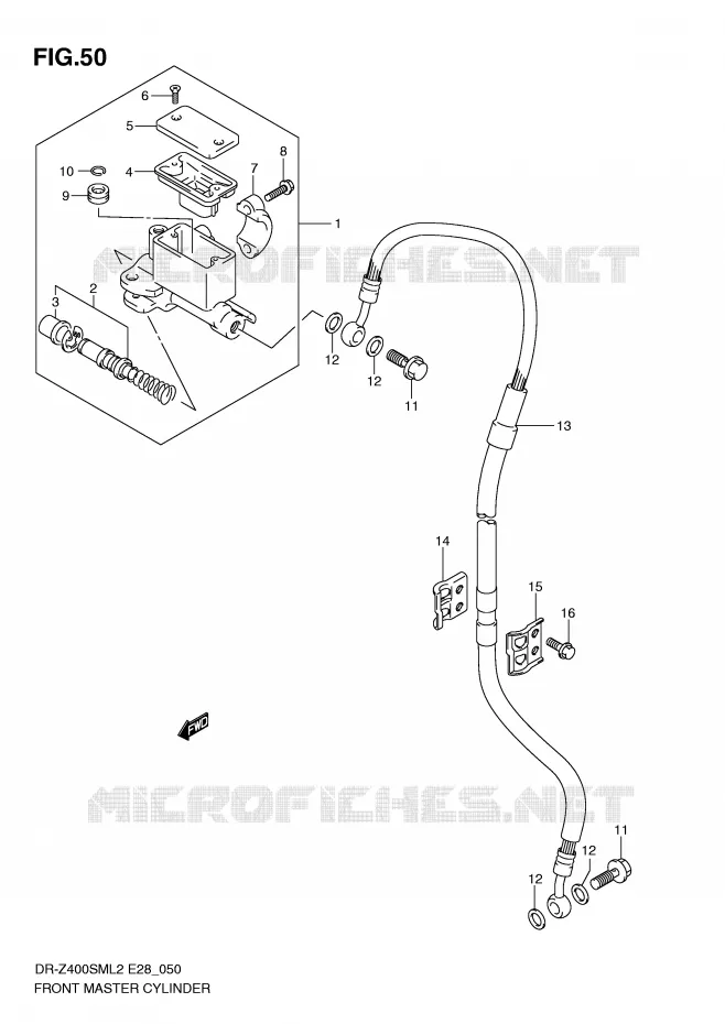 MAITRE CYLINDRE AVANT Suzuki MOTO 400 DR-Z 2012  DR-Z400SML2(E28)