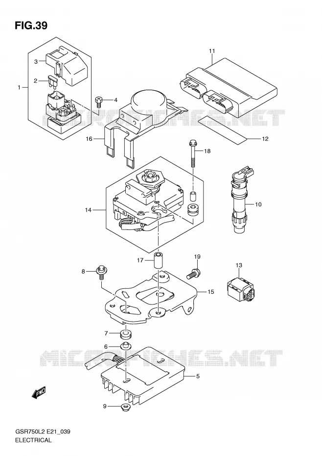 PARTIE ELECTRIQUE (GSR750L2 E24) Suzuki MOTO 750 GSR 2012  GSR750AL2(E21)