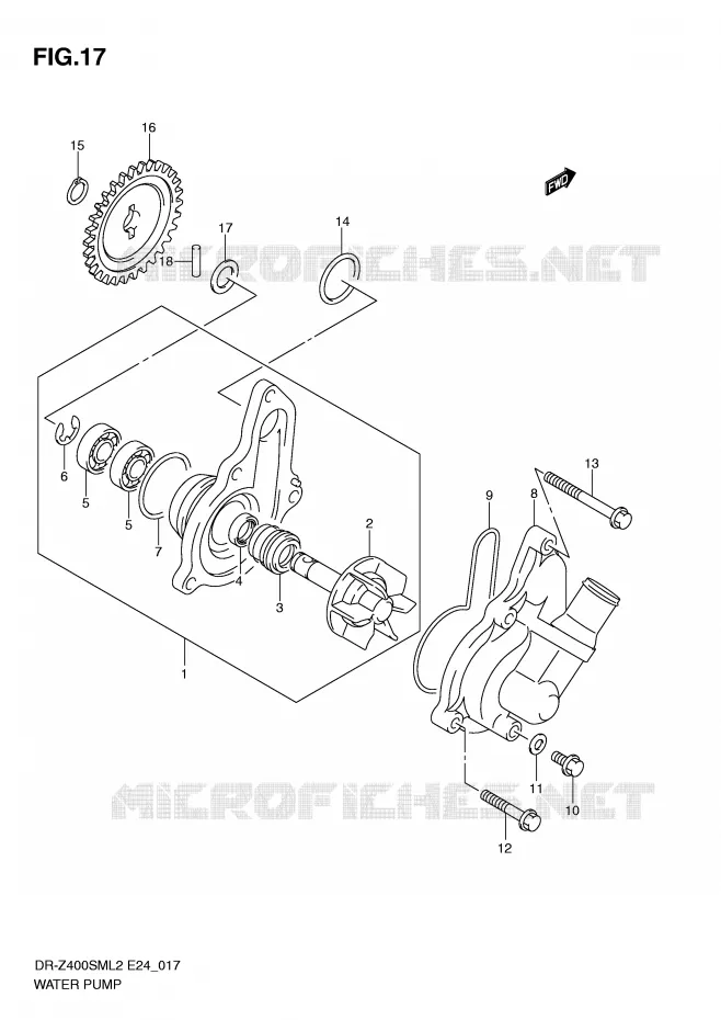 POMPE A EAU Suzuki MOTO 400 DR-Z 2012  DR-Z400SML2(E24)