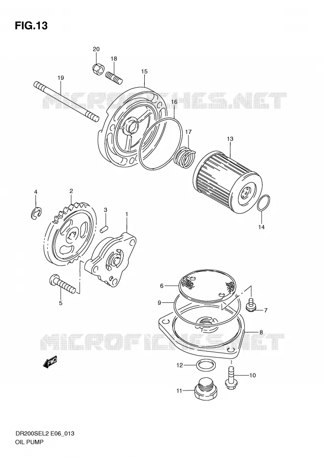 POMPE A HUILE Suzuki MOTO 200 DR 2012  DR200SEL2(E06)