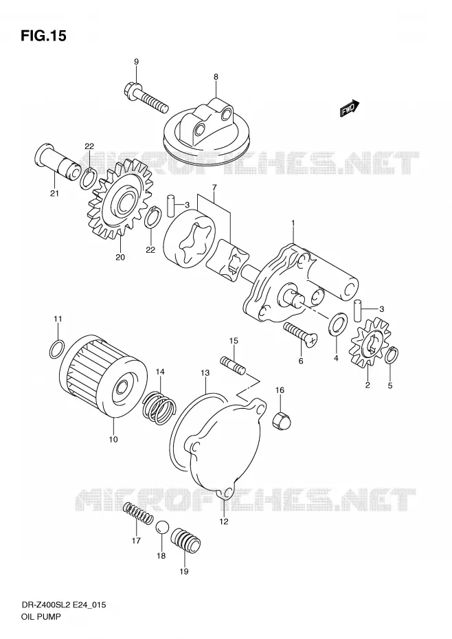 POMPE A HUILE Suzuki MOTO 400 DR-Z 2012  DR-Z400SL2(E24)