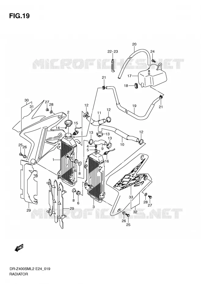 RADIATEUR Suzuki MOTO 400 DR-Z 2012  DR-Z400SML2(E24)