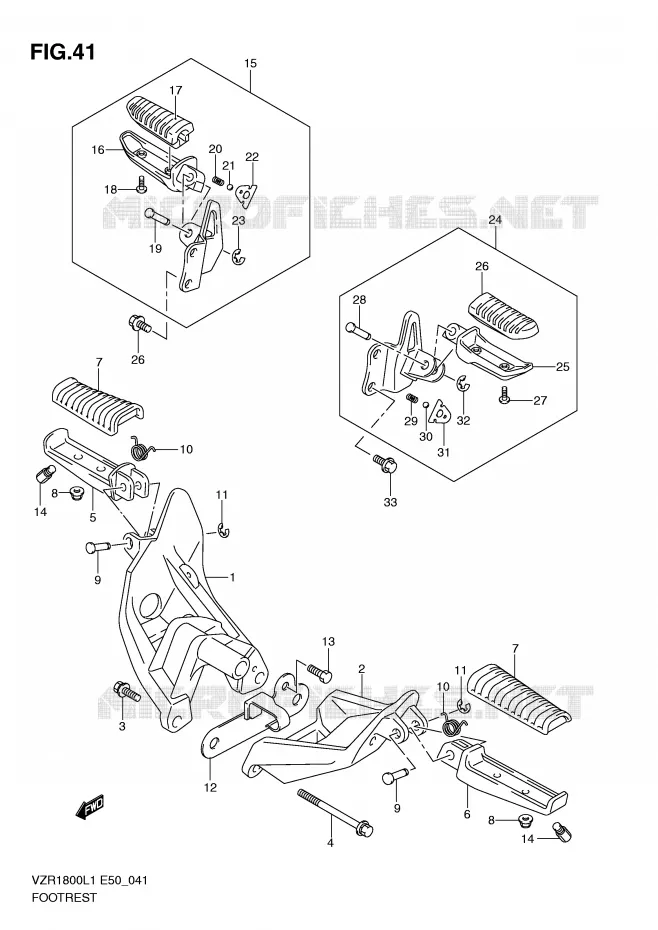 REPOSE PIED Suzuki MOTO 1800 INTRUDER 2011  VZR1800L1(E50)