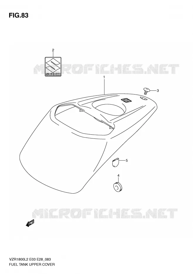 RESERVOIR D'ESSENCE - COUVERCLE SUPERIEUR Suzuki MOTO 1800 INTRUDER 2012  VZR1800ZL2(E03)