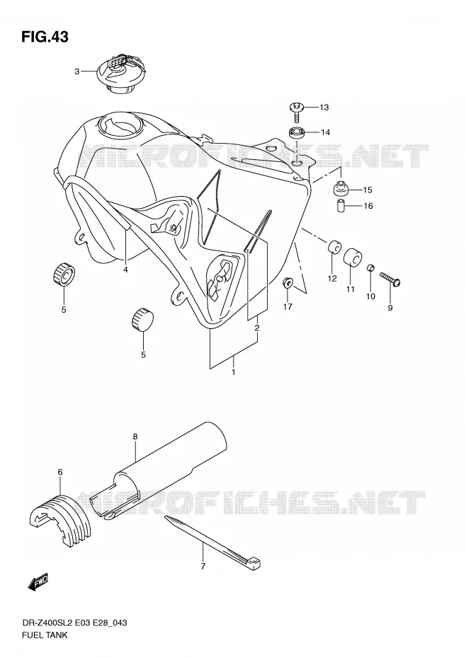 RESERVOIR D'ESSENCE (DR-Z400SL2 E28) Suzuki MOTO 400 DR-Z 2012  DR-Z400SL2(E03)