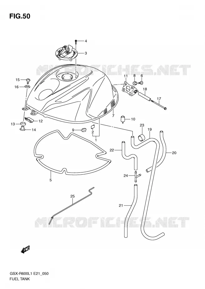 RESERVOIR D'ESSENCE (GSX-R600L1 E21) Suzuki MOTO 600 GSX-R 2011  GSX-R600L1(E21)