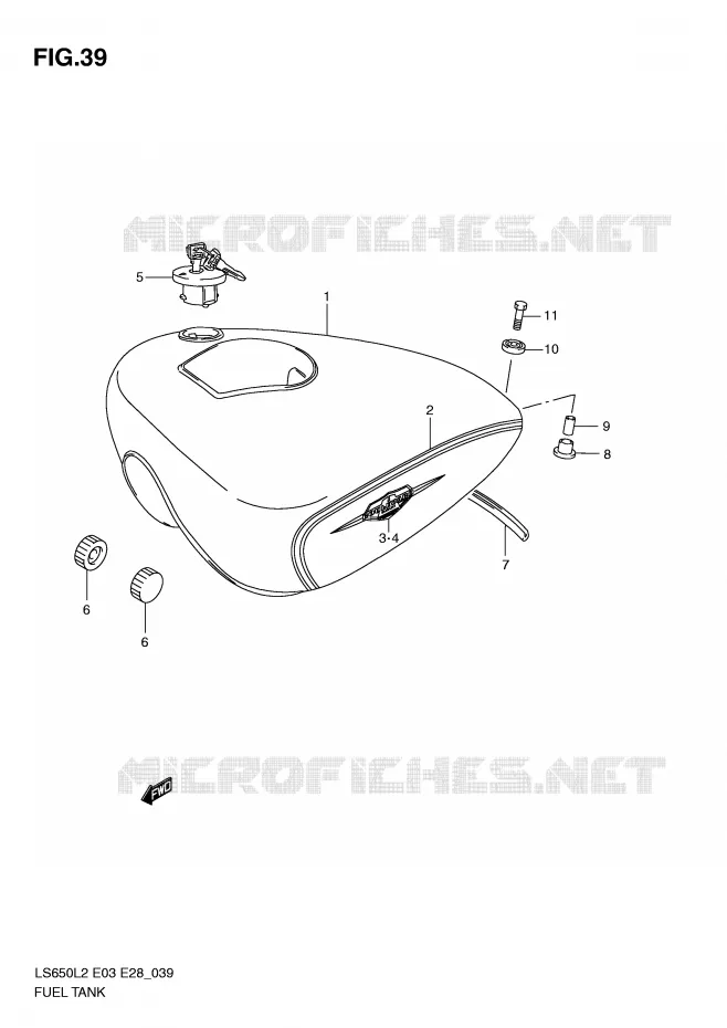 RESERVOIR D'ESSENCE (LS650L2 E33) Suzuki MOTO 650 BOULEVARD 2012  LS650L2(E03)
