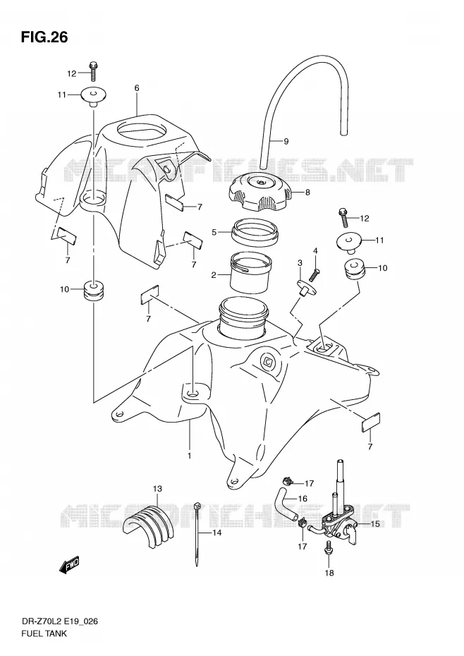 RESERVOIR D'ESSENCE Suzuki MOTO 70 DR-Z 2012  DR-Z70L2(E19)