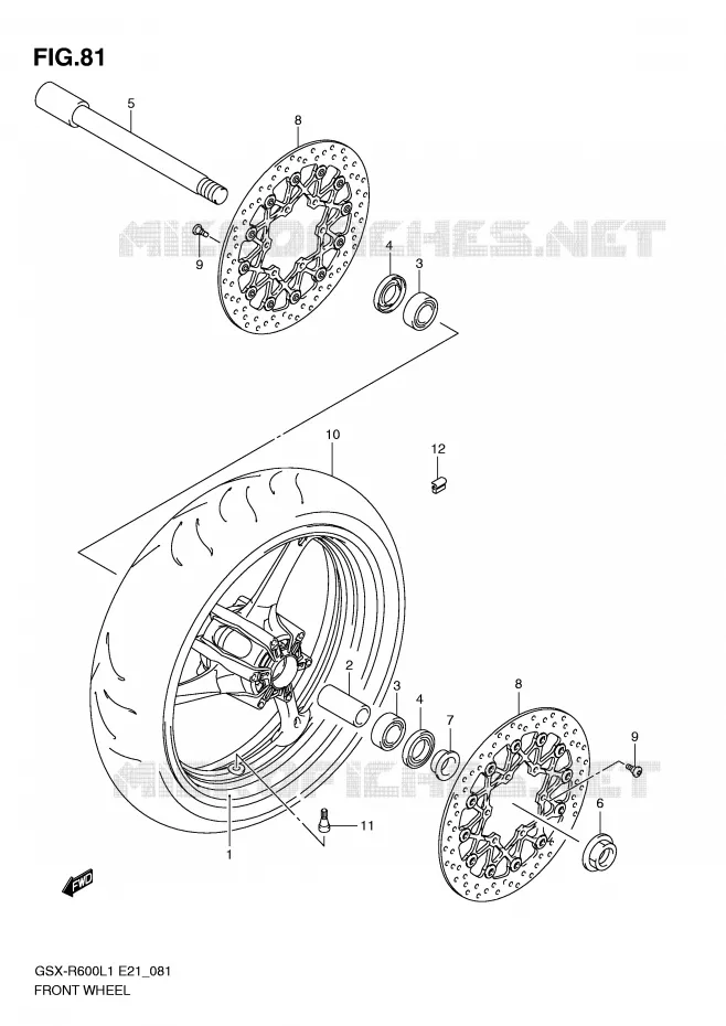 ROUE AVANT Suzuki MOTO 600 GSX-R 2011  GSX-R600UEL1(E21)