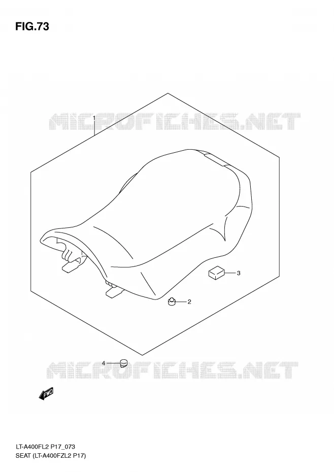SELLE (LT-A400FZL2 P17) Suzuki QUAD 400 KINGQUAD 2012  LT-A400FZL2(P17)