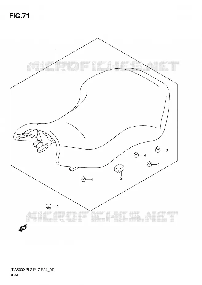 SELLE (LT-A500XPZL2 P17) Suzuki QUAD 500 KINGQUAD 2012  LT-A500XPZL2(P17)