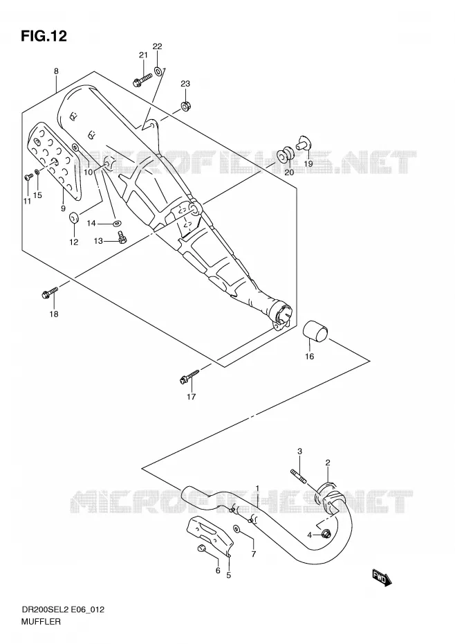 SILENCIEUX Suzuki MOTO 200 DR 2012  DR200SEL2(E06)