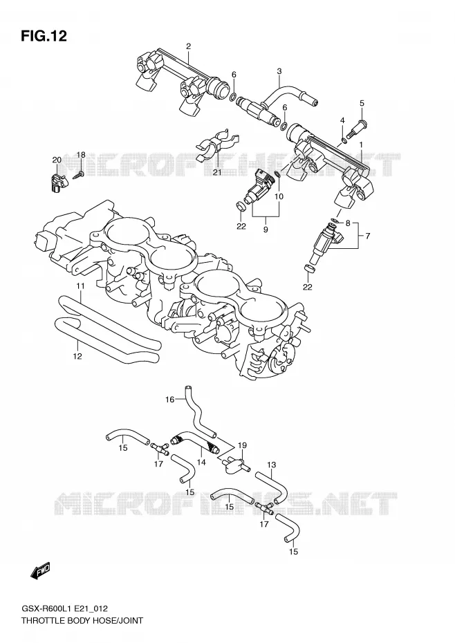 SYSTÈME D'INJECTION Suzuki MOTO 600 GSX-R 2012  GSX-R600UFL1(E21)