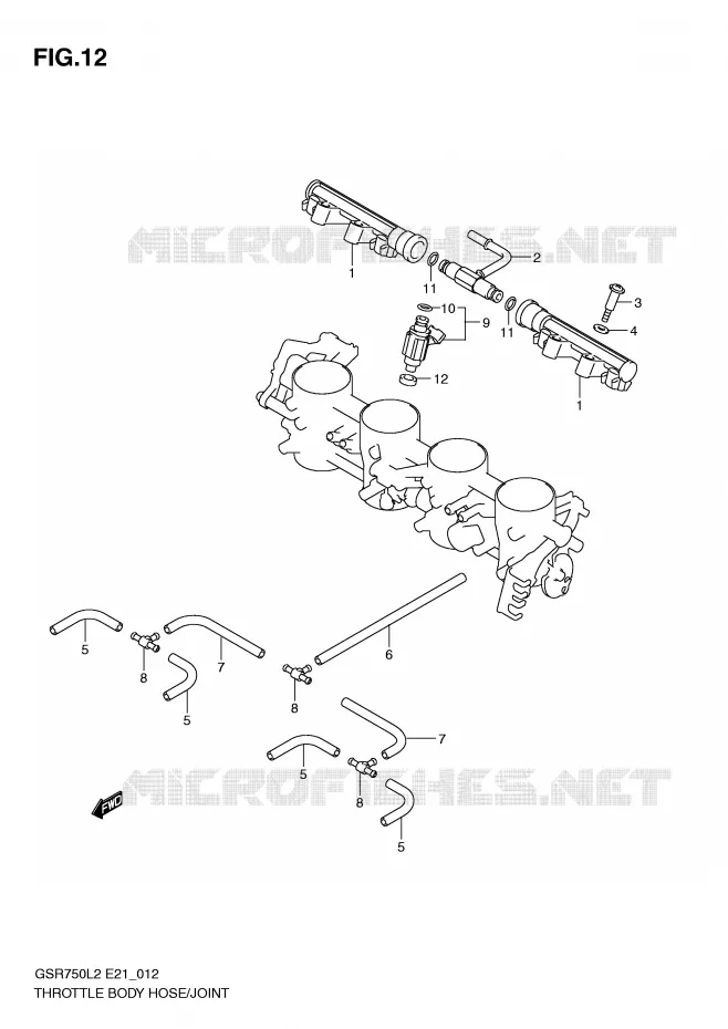 SYSTÈME D'INJECTION Suzuki MOTO 750 GSR 2012  GSR750L2(E21)