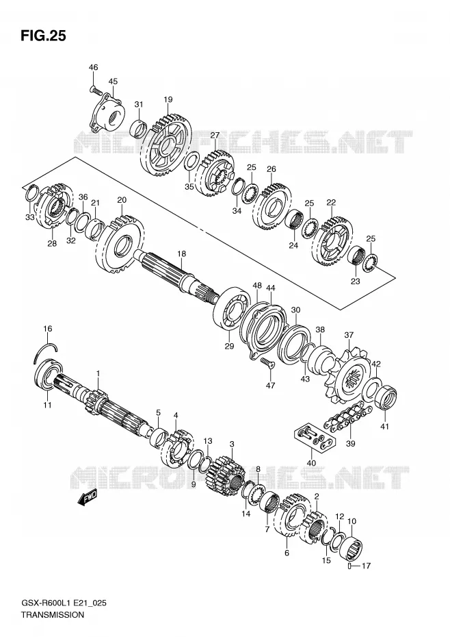 TRANSMISSION Suzuki MOTO 600 GSX-R 2011  GSX-R600UFL1(E21)