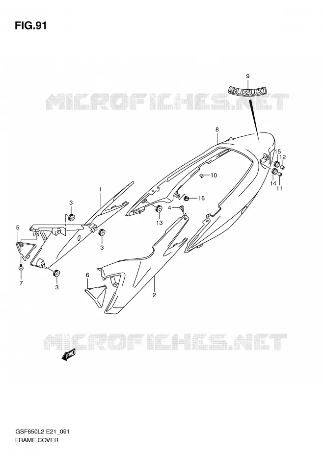 CARENAGES (GSF650SL2 E21) Suzuki MOTO 650 BANDIT 2012  GSF650AL2(E21)