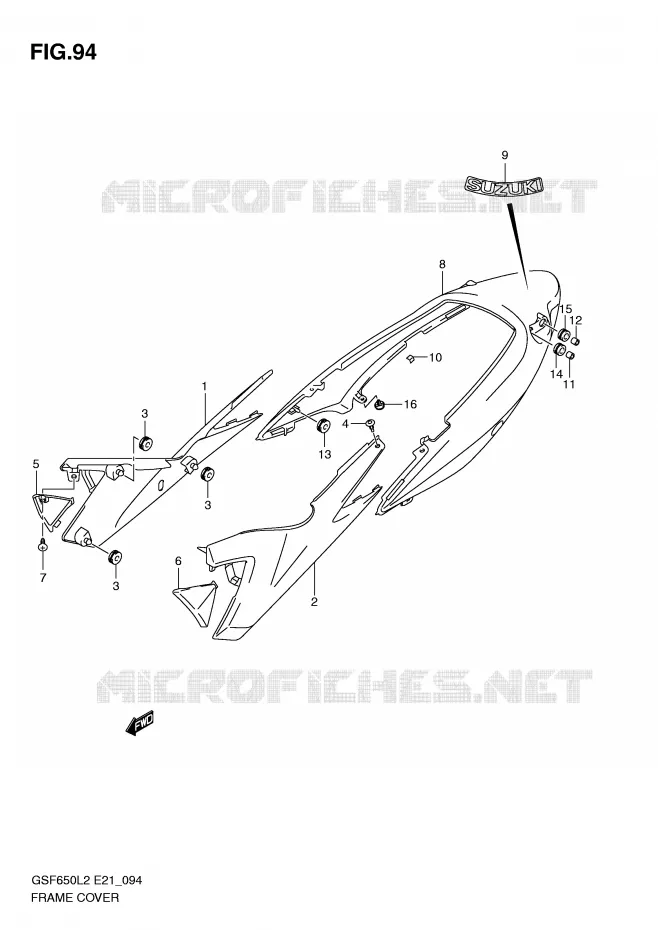 CARENAGES (GSF650SUAL2 E21) Suzuki MOTO 650 BANDIT 2012  GSF650SAL2(E21)
