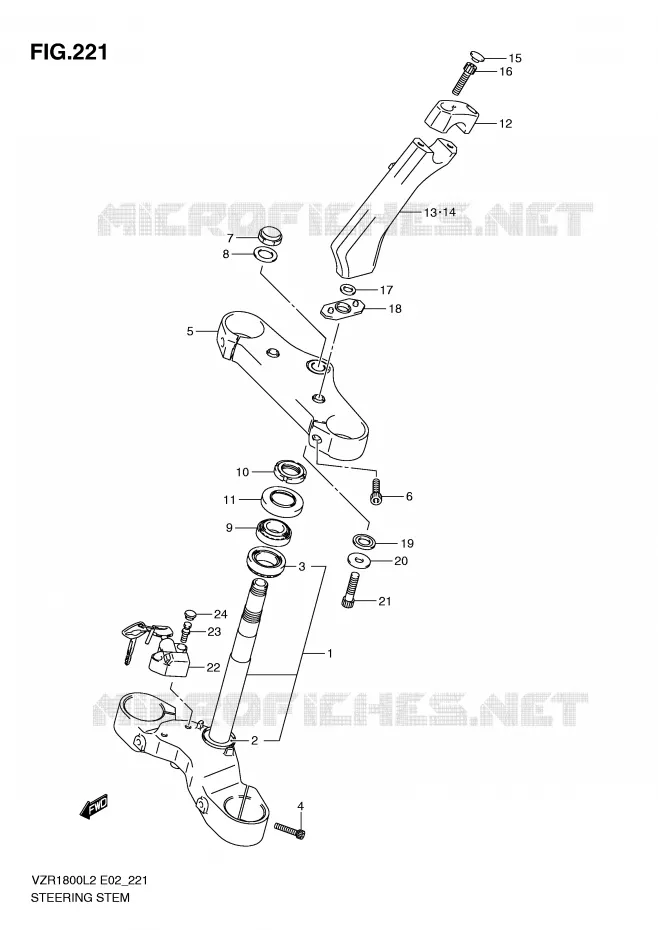 COLONNE DE DIRECTION Suzuki MOTO 1800 INTRUDER 2012  VZR1800ZL2(E02)