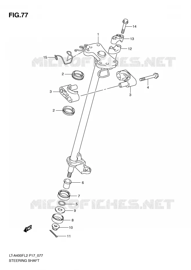 COLONNE DE DIRECTION Suzuki QUAD 400 KINGQUAD 2012  LT-F400FL2(P17)
