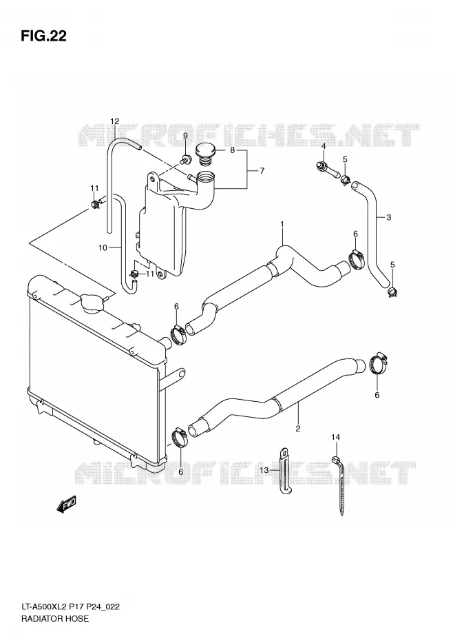 DURITE DE RADIATEUR Suzuki QUAD 500 VINSON 2012  LT-A500XZL2(P17)