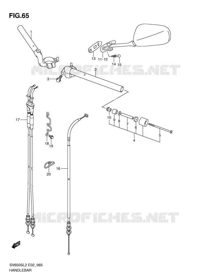 GUIDON Suzuki MOTO 650 SV 2012  SV650SAL2(E02)