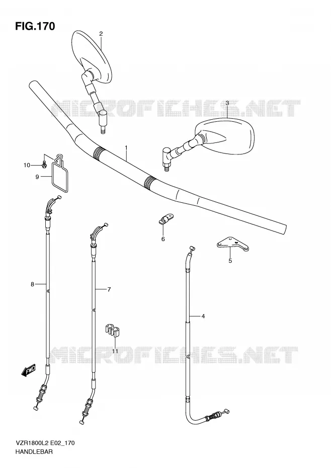 GUIDON (VZR1800L2 E51) Suzuki MOTO 1800 INTRUDER 2012  VZR1800ZL2(E02)