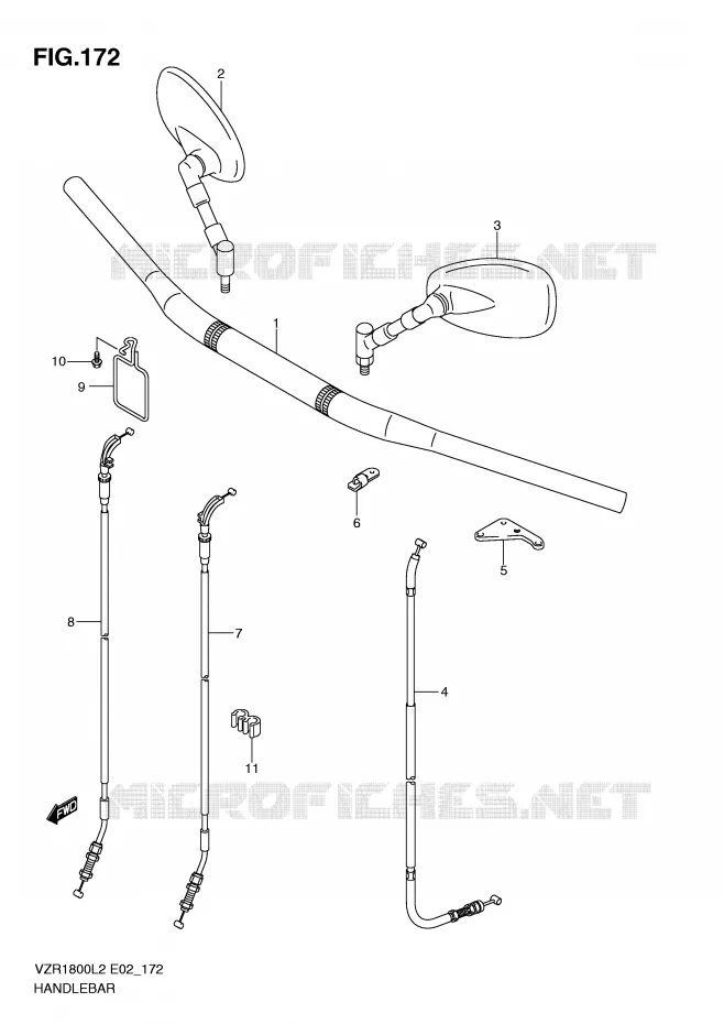 GUIDON (VZR1800ZL2 E02) Suzuki MOTO 1800 INTRUDER 2012  VZR1800UFL2(E02)