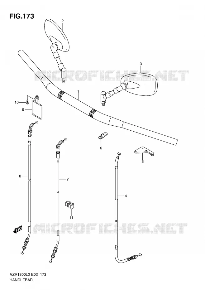GUIDON (VZR1800ZL2 E19) Suzuki MOTO 1800 INTRUDER 2012  VZR1800UFL2(E02)