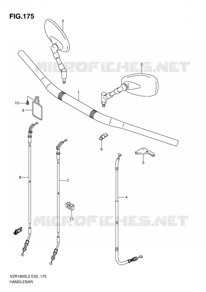 GUIDON (VZR1800ZL2 E51) Suzuki MOTO 1800 INTRUDER 2012  VZR1800ZL2(E02)