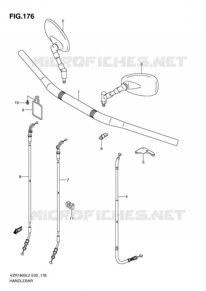 GUIDON (VZR1800ZUFL2 E19) Suzuki MOTO 1800 INTRUDER 2012  VZR1800ZL2(E02)