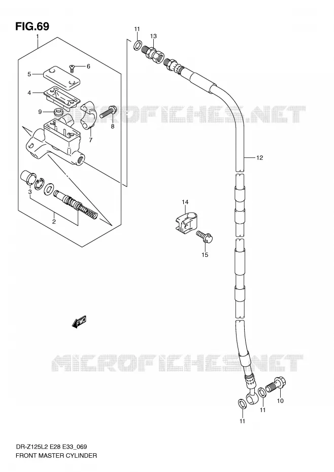 MAITRE CYLINDRE AVANT (DR-Z125LL2 E33) Suzuki MOTO 125 DR-Z 2012  DR-Z125L2(E28)