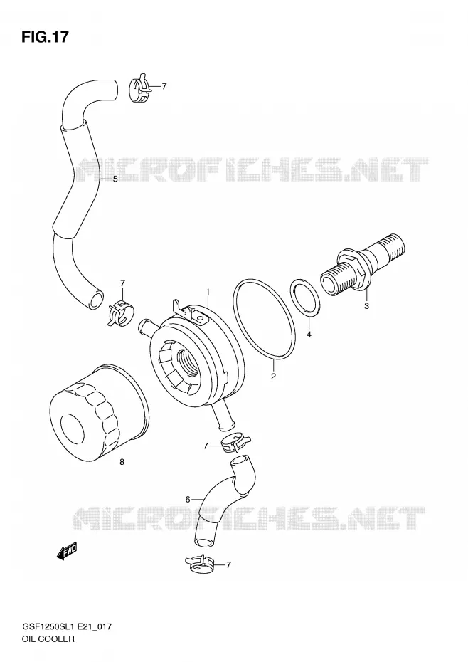 RADIATEUR D'HUILE Suzuki MOTO 1250 BANDIT 2012  GSF1250SAL1(E21)