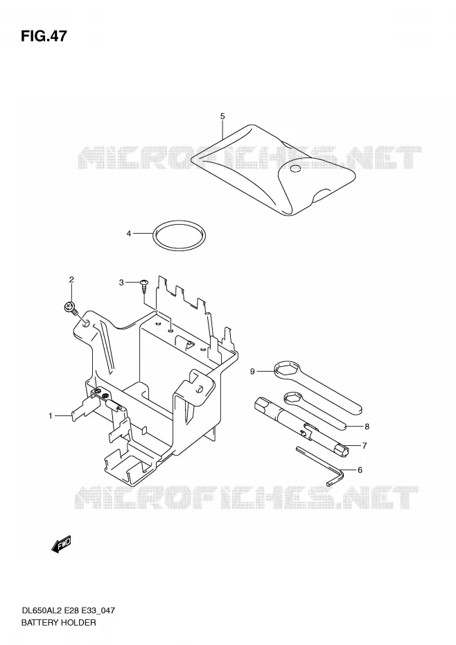 SUPPORT BATTERIE Suzuki MOTO 650 V-STROM 2012  DL650AL2(E28)