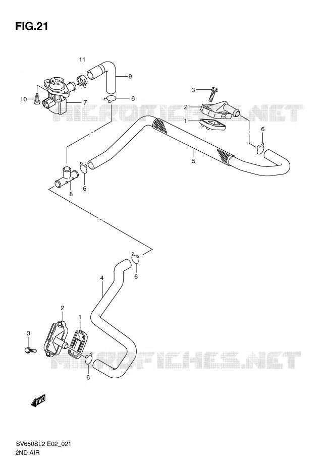 SYSTEME RECYCLAGE GAZ ECHAPPEMENT Suzuki MOTO 650 SV 2012  SV650SAL2(E02)