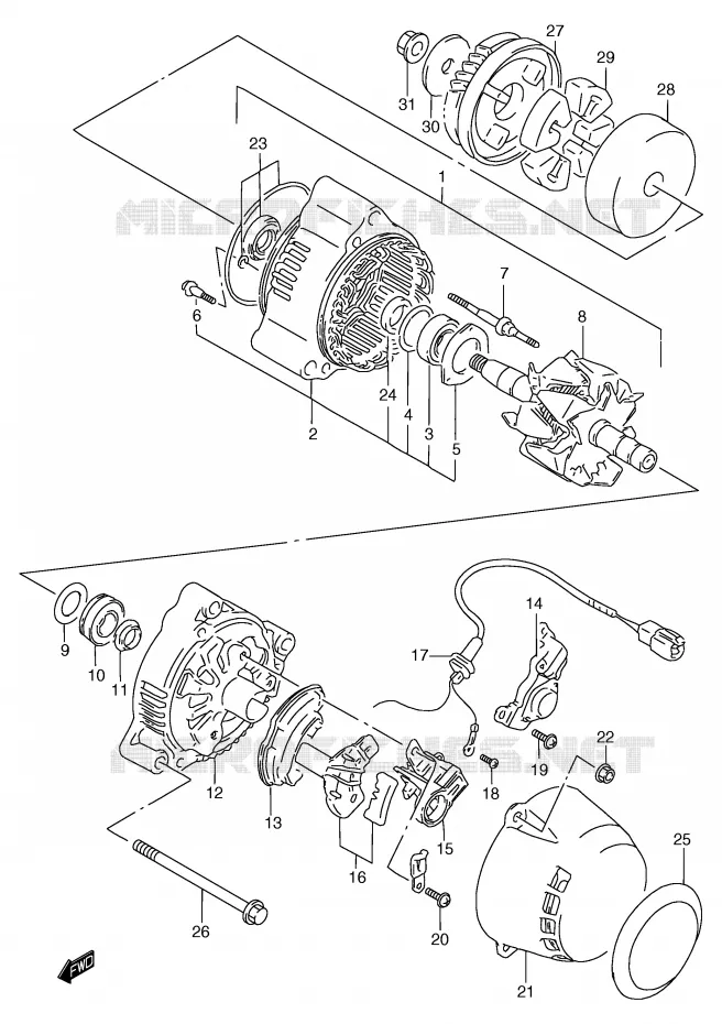 ALTERNATEUR Suzuki MOTO 1200 BANDIT 1998  GSF1200SAW(E2)