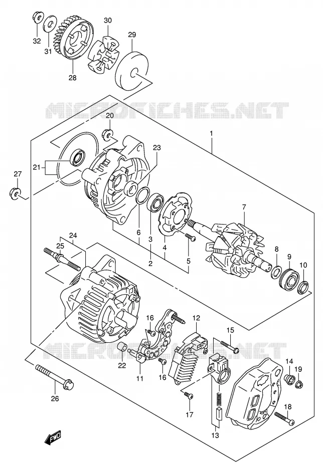 ALTERNATEUR Suzuki MOTO 650 BANDIT 2005  GSF650K5(E2)