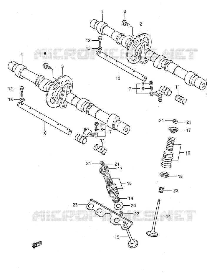 ARBRE A CAMES - SOUPAPES Suzuki MOTO 1100 GSX-F 1990  GSX1100FL(E28)